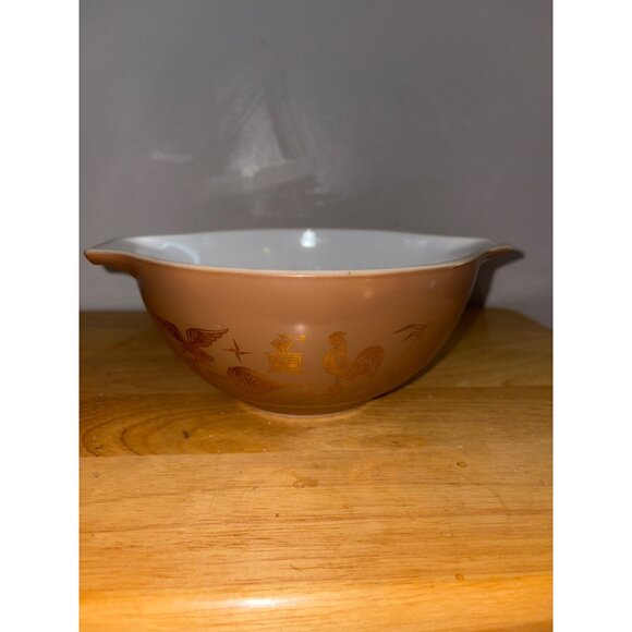 Vintage 4 Quart Pyrex Early Americana Cinderella Bowl 444 Handles #26 Bowl Dish - Picture 3 of 9